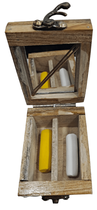 Teak Wood Vadakalai Square Thiruman Box with Mirror inside
