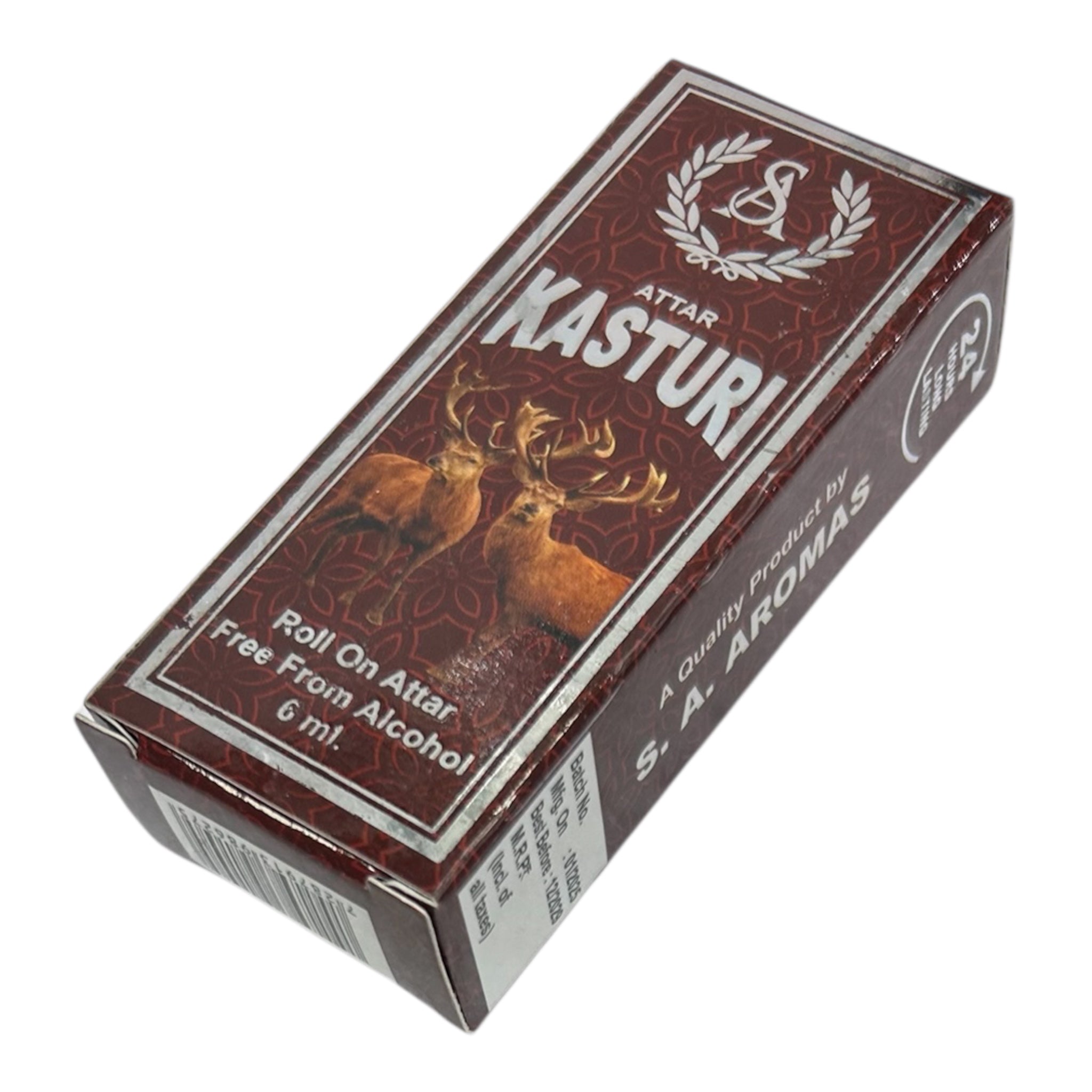 Aromas Kasturi Attar Roll-On – 6 ml Alcohol-Free Pure Musk Perfum