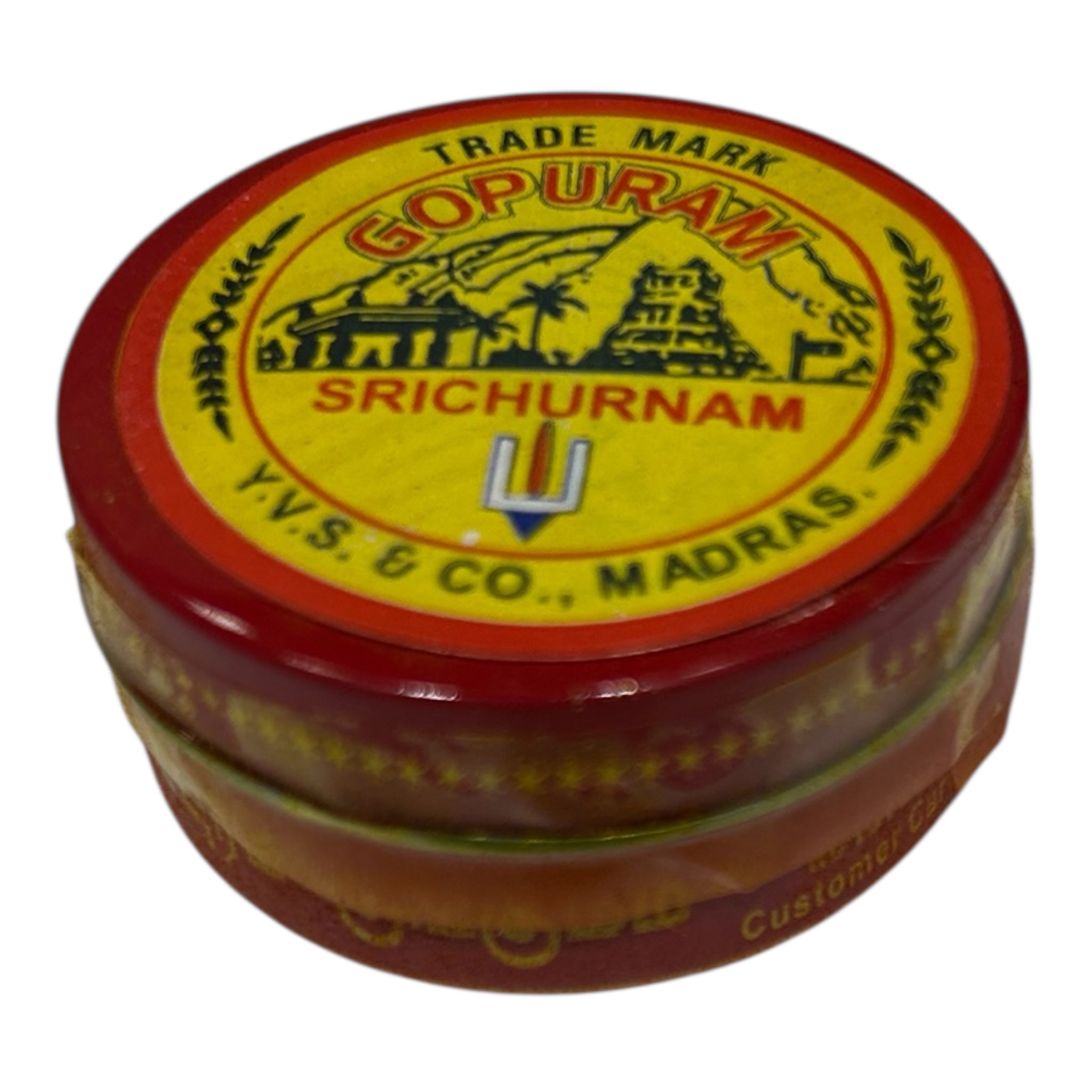 Gopuram No 9 Sri Churnam Box Red Srichoornam Podi Dabba