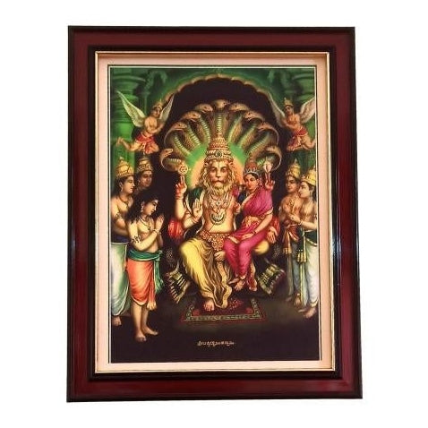Sri Prahaladha Lakshmi Narasimha Antique Photo Frame Wall Art - A4 Siz ...