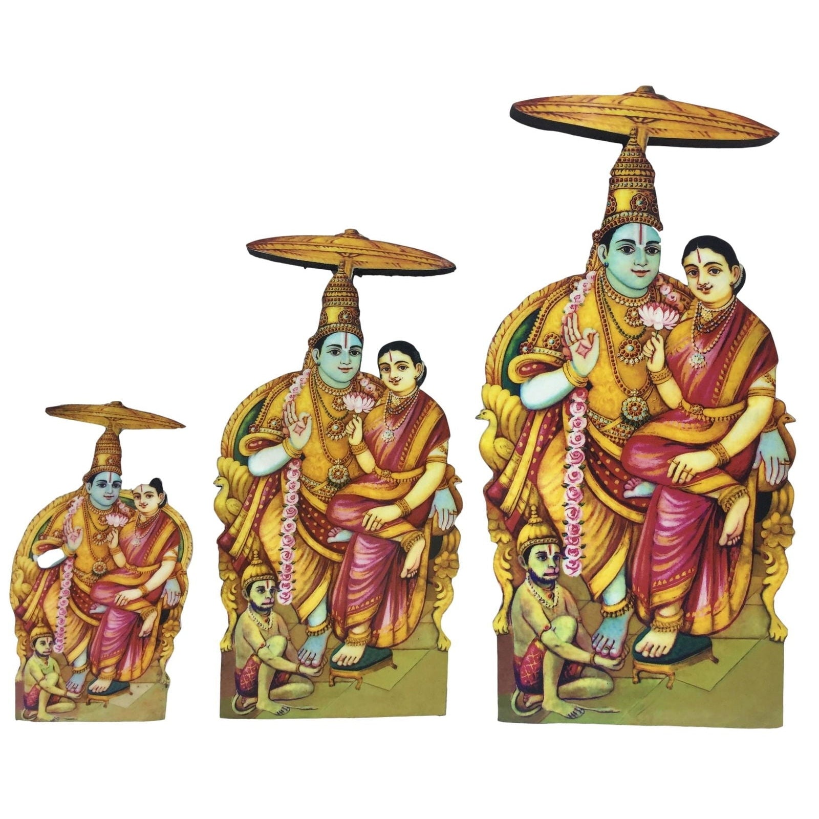 Sri Seetha Ram with Hanuman Photo Cut - Sri Prarthana