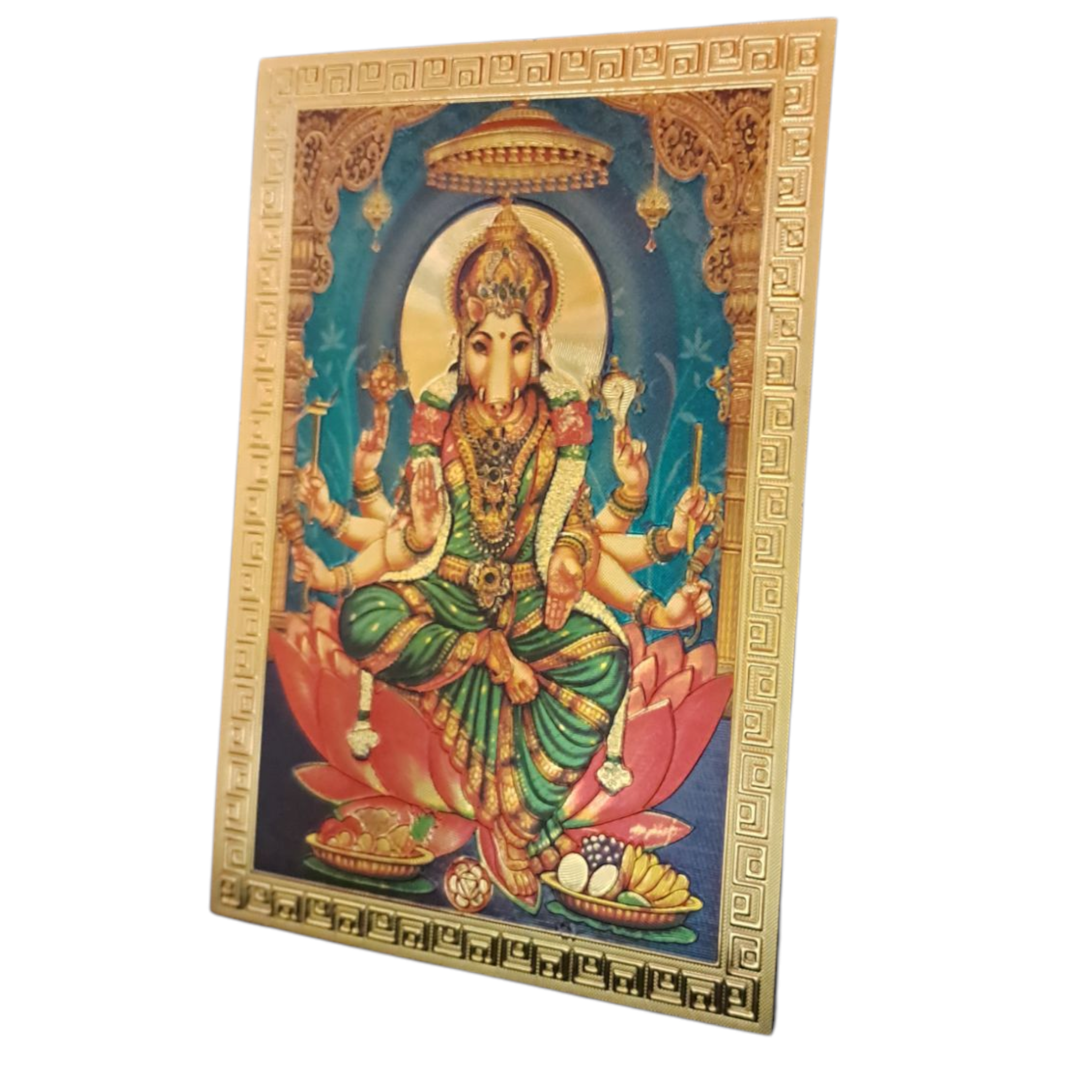 Vils Dea Sri Maha Varahi/Barahi/Bhu Devi Divine Holy Blessing Cornice portafoto in legno e plastica con supporto per Pooja/regalo (14 x 20 cm Vils Dea Sri Maha Varahi/Barahi/Bhu Devi Divine Holy Blessing Cornice portafoto in legno e plastica con supporto per Pooja/regalo (14 x 20 cm