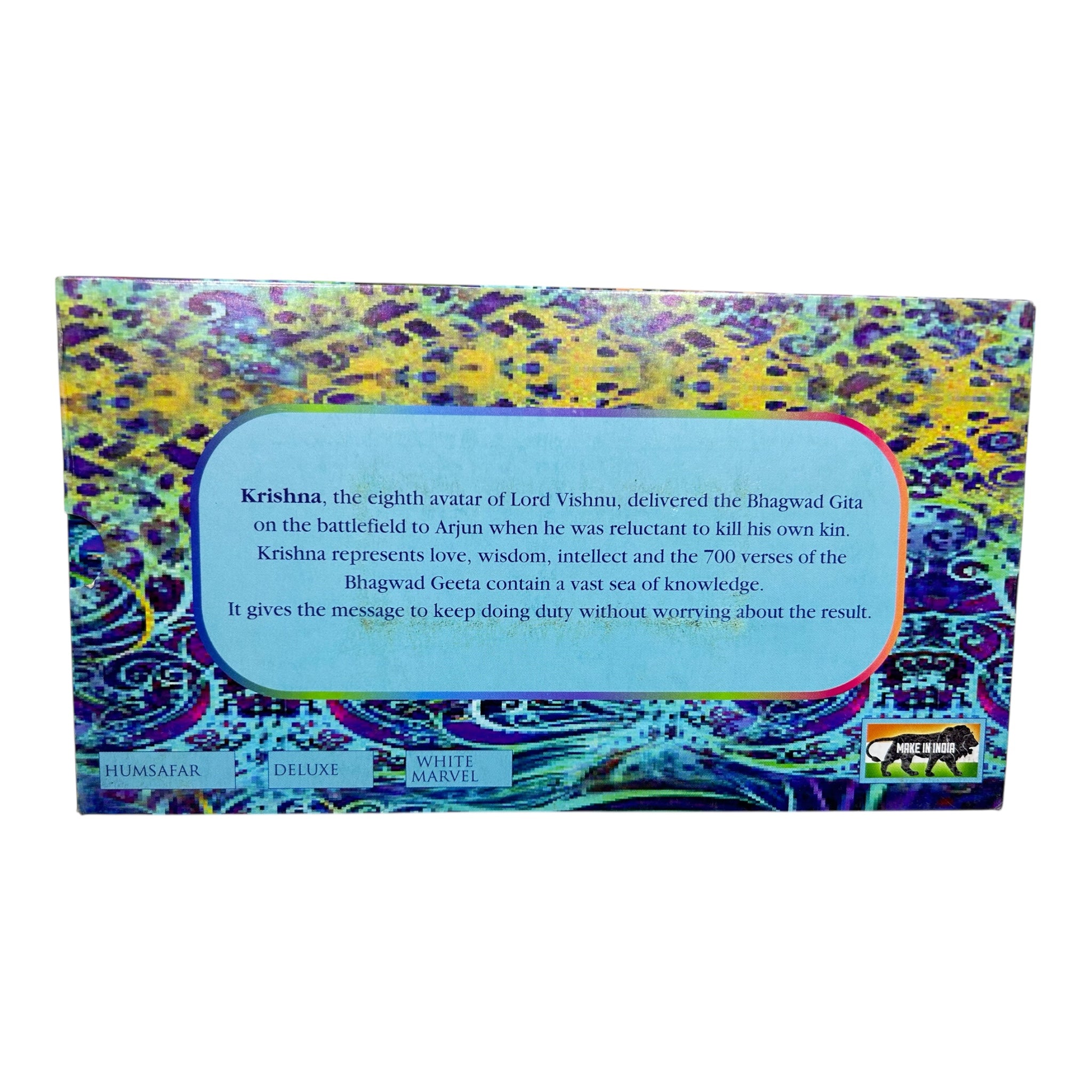 ISKCON Multicolour Sri Radha Krishna Charan Padhukas Corporate Gift Box 21 x 11cms - devotional presentations for Janmashtami Celebrations