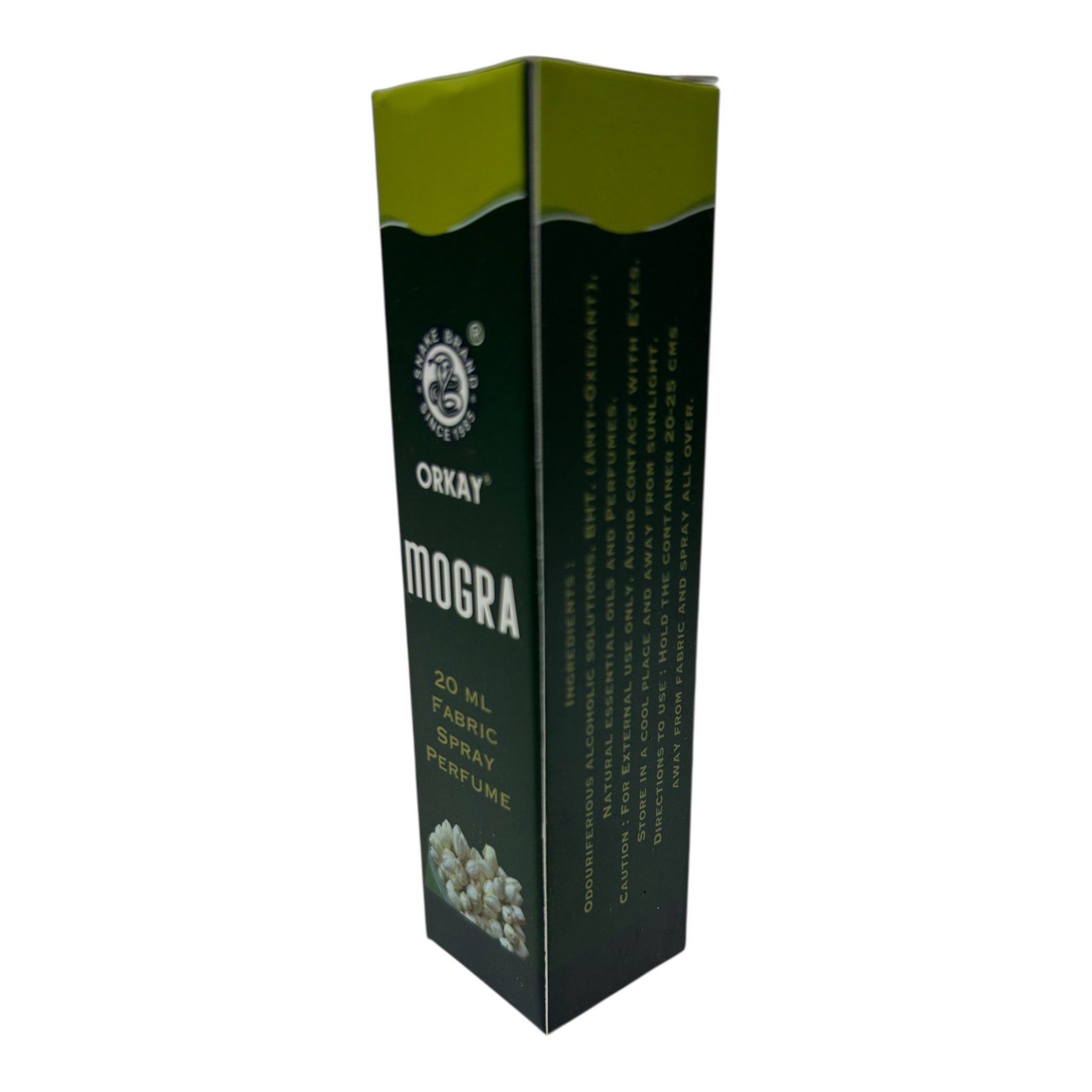 Orkay Mogra Fabric Spray Perfume 20 ml - Refreshing Jasmine Floral Fragrance for Clothes & Linen மல்லிகை நருமண திரவியம்