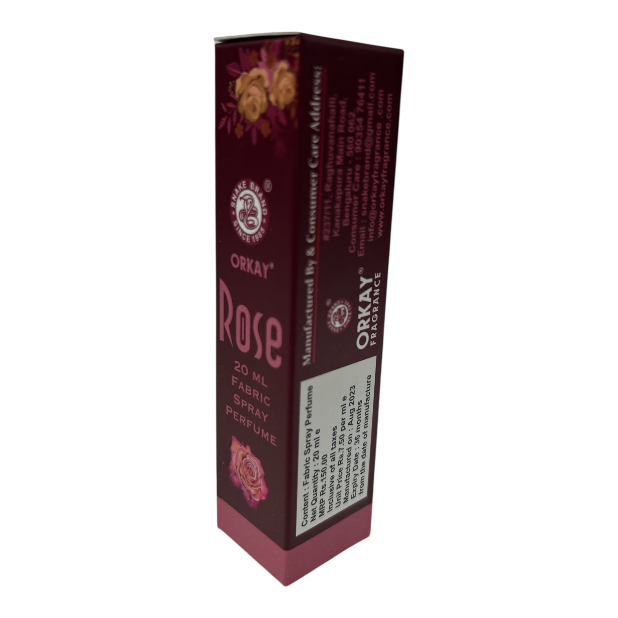 Orkay Rose Fabric Spray Perfume (20 ml) Delicate & Long‑Lasting Linen Mist ரோஜா வாசனை