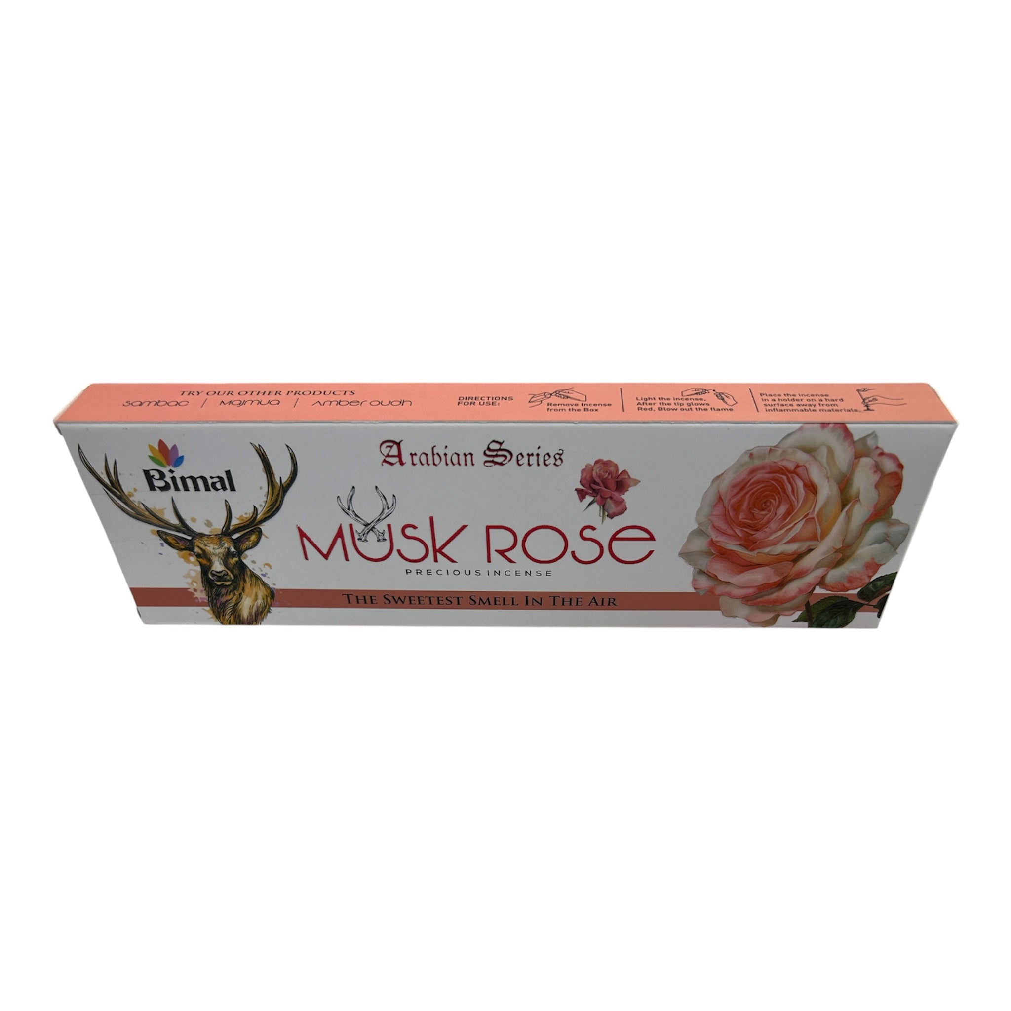 Bimal Musk Rose Precious Incense Sticks  long -Arabian Profile Gulab aroma for Pooja