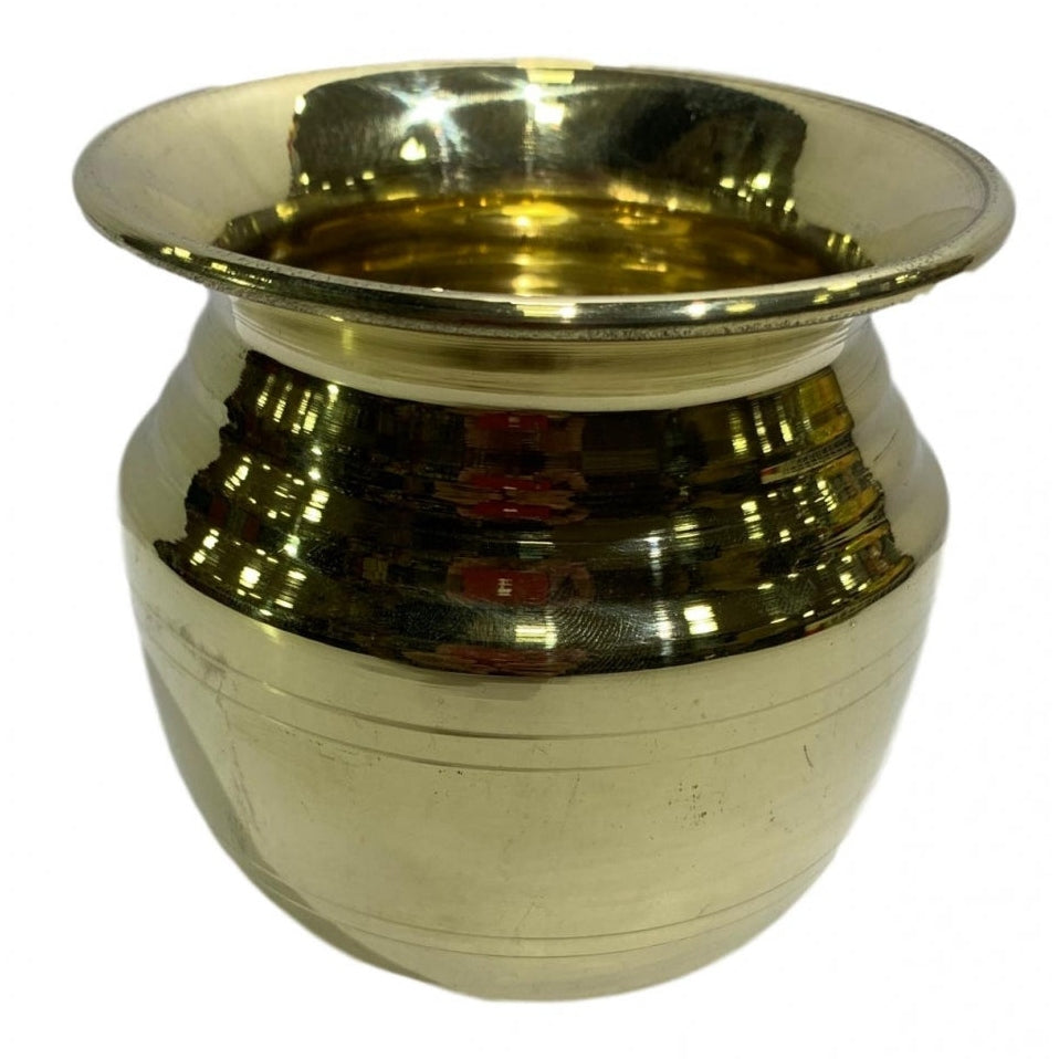 Kamal Brand Brass Kalash or Sombu No 8 Size 3.8 inches