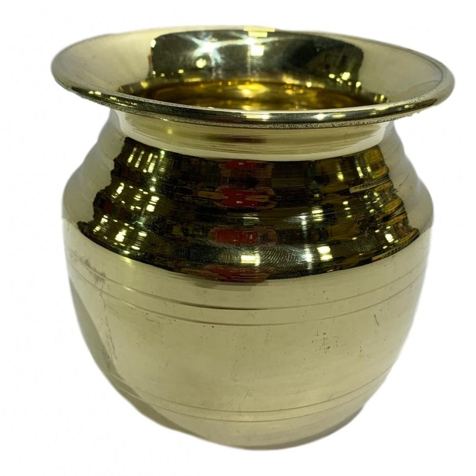 Kamal Brand Brass Kalash or Sombu No 8 Size 3.8 inches