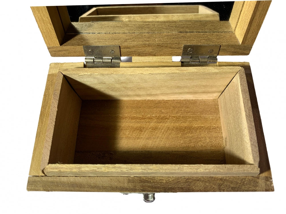 Teak Wood Thenkalai Thiruman Box with Mirror inside