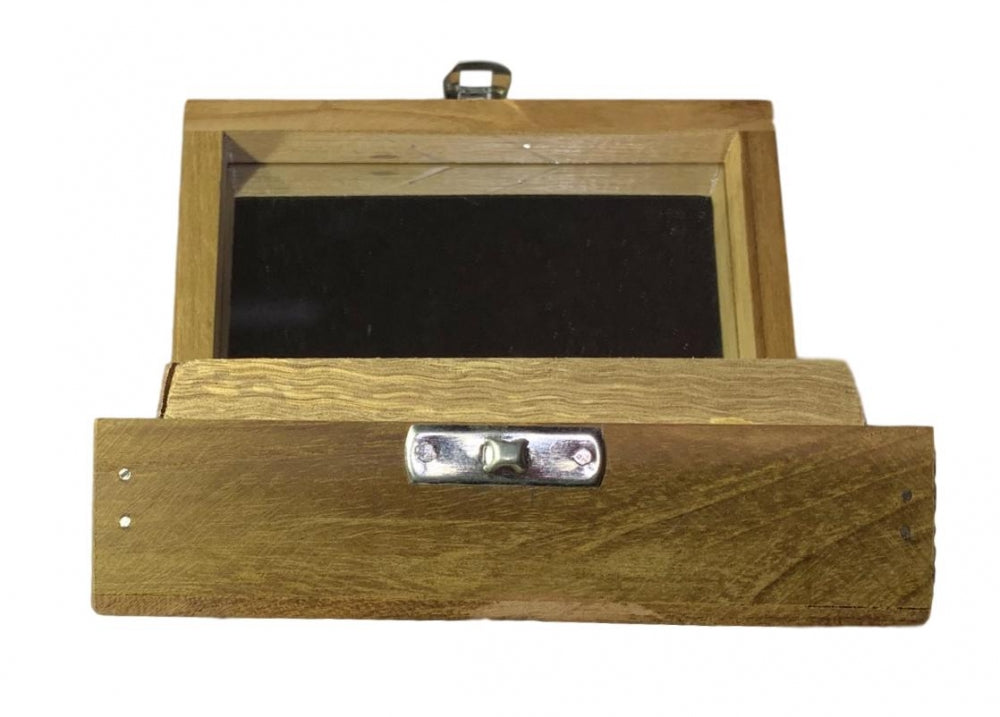 Teak Wood Thenkalai Thiruman Box with Mirror inside