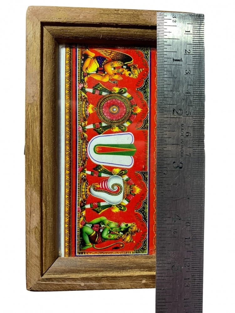 Teak Wood Vadakalai Thiruman Box with Mirror inside