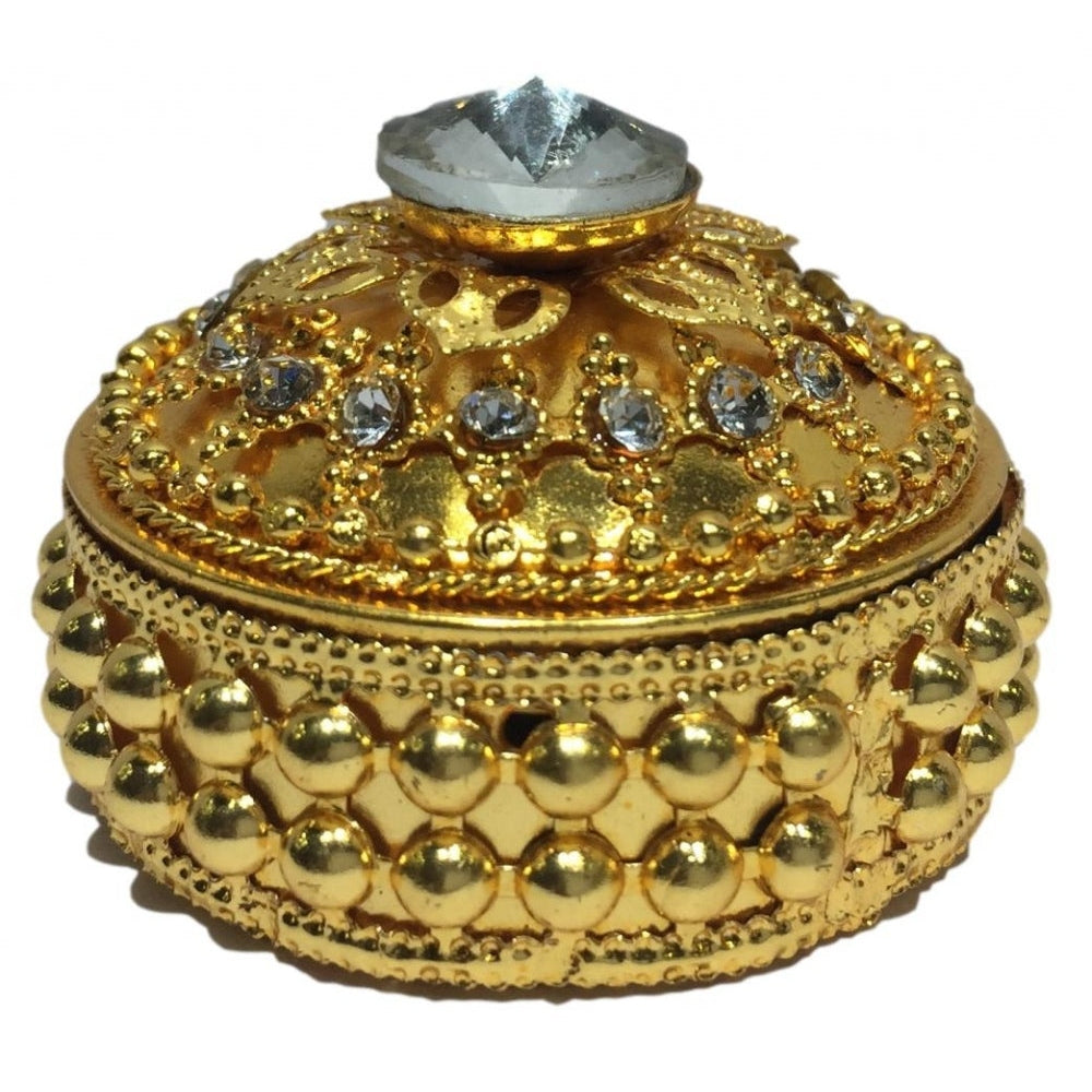 Gold Coated Stone decorative Kumkum Box