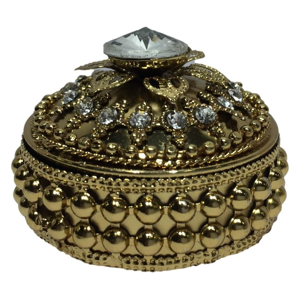 Gold Coated Stone decorative Kumkum Box