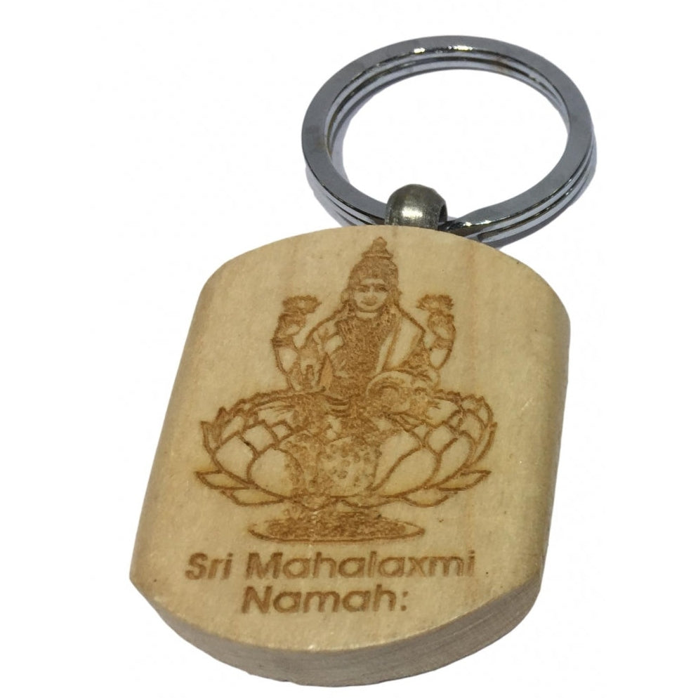 Mahalakshmi Wooden Key Chain