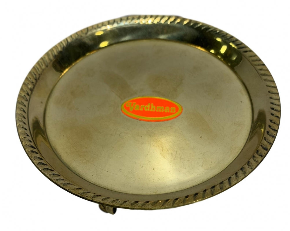 Brass plain Multipurpose Pooja Pin Tray size 4.8 inch