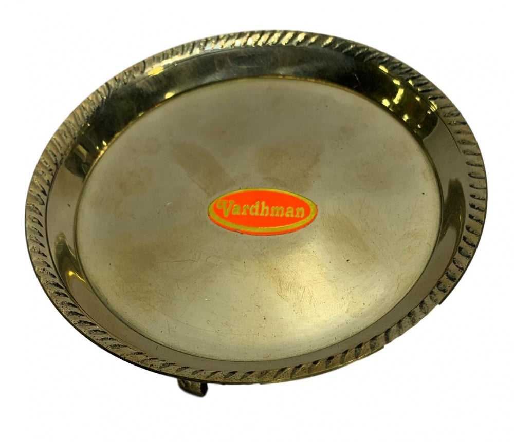 Brass plain Multipurpose Pooja Pin Tray size 6 inch