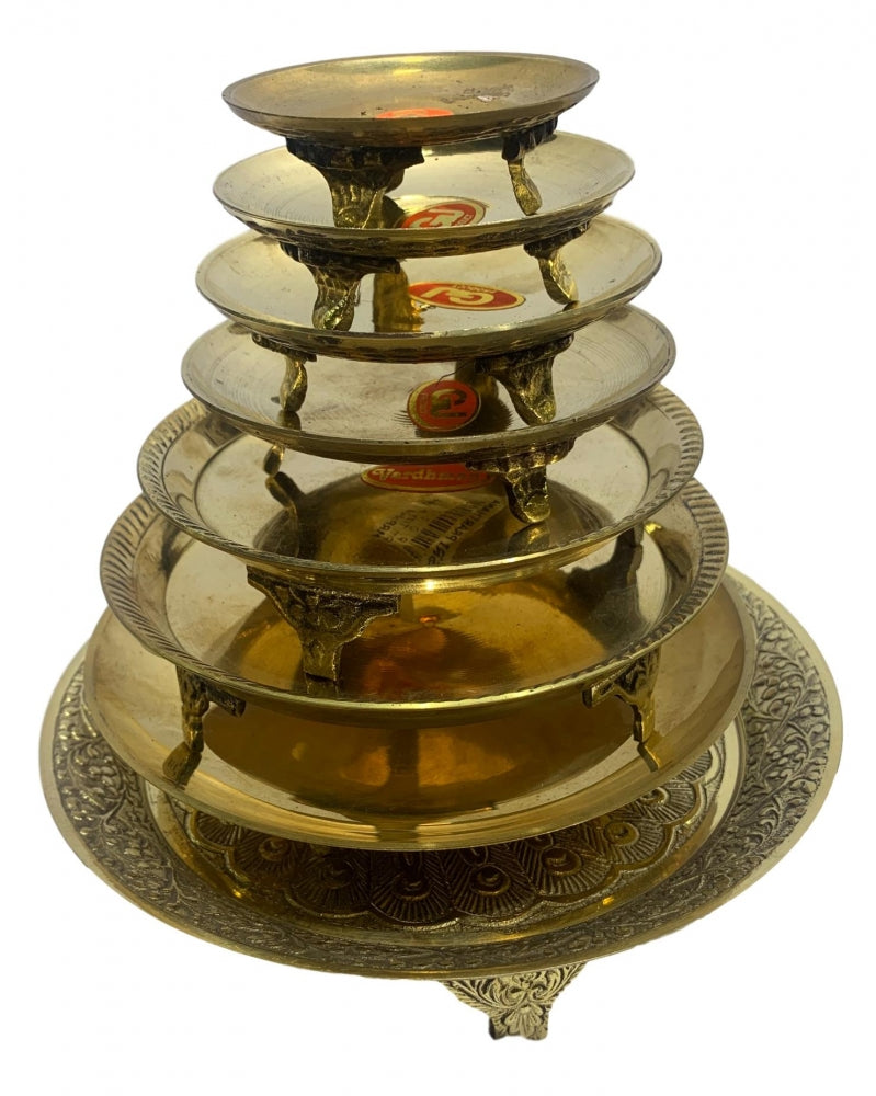 Brass plain Multipurpose Pooja Pin Tray size 4.5 inch