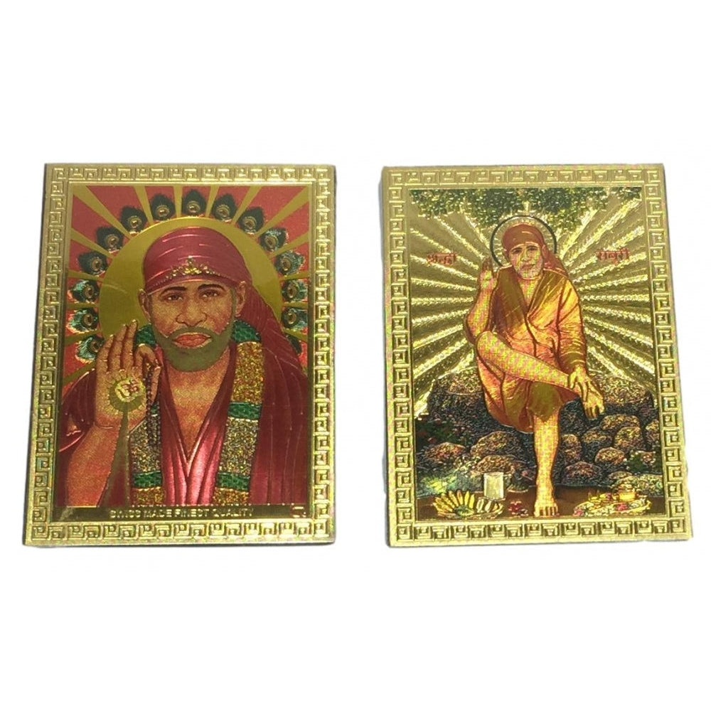 Sai Baba in Orange Dress Fridge Magnet 6.25 X 8.5 Cms