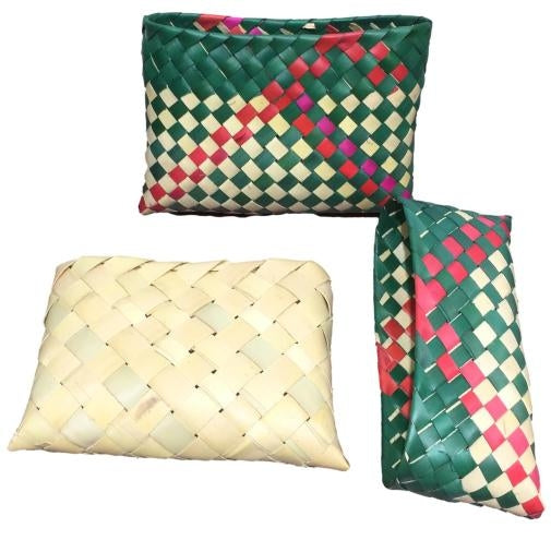 Traditional Green Palm Leaf Pooja Pouch or Panai Olai Petti or Thiruman Box size 5 x 6.5 inch