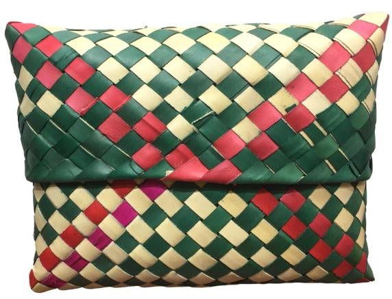 Traditional Green Palm Leaf Pooja Pouch or Panai Olai Petti or Thiruman Box size 5 x 6.5 inch