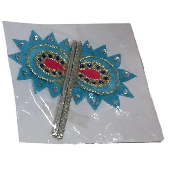 Decorative Green Satin Silk Visiri  or Mini Hand Fan for Home Deity 4 inch