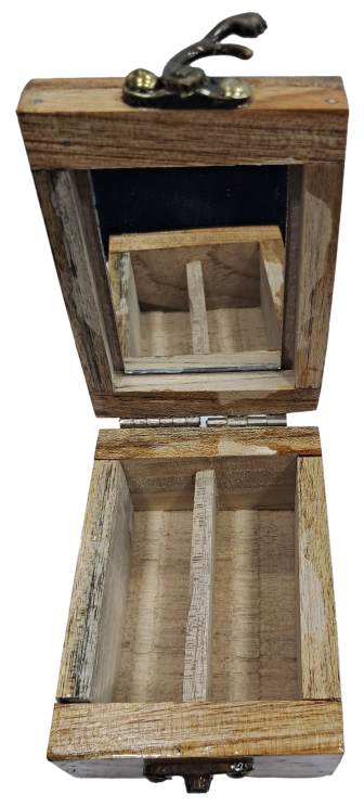 Teak Wood Thenkalai Square Thiruman Box with Mirror inside