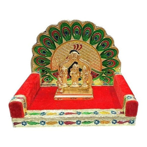 Peacock Design Minakari Chowki or Mayur Deity Pooja Stand Size 4.5 / 5.5 / 7 inches