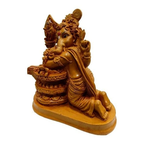 Sri Ganesh Hugging Shiv Ling Wooden Home Décor Show Piece Size 7 inch