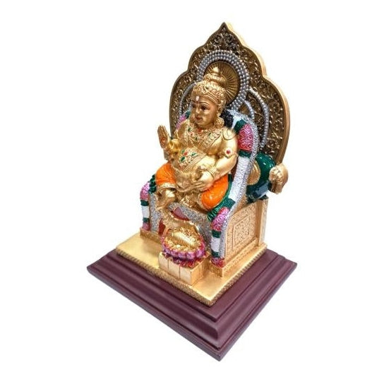 Welath God Kubera Multicolour Gypsm Decorative Showpiece Figurine 7.5 inch