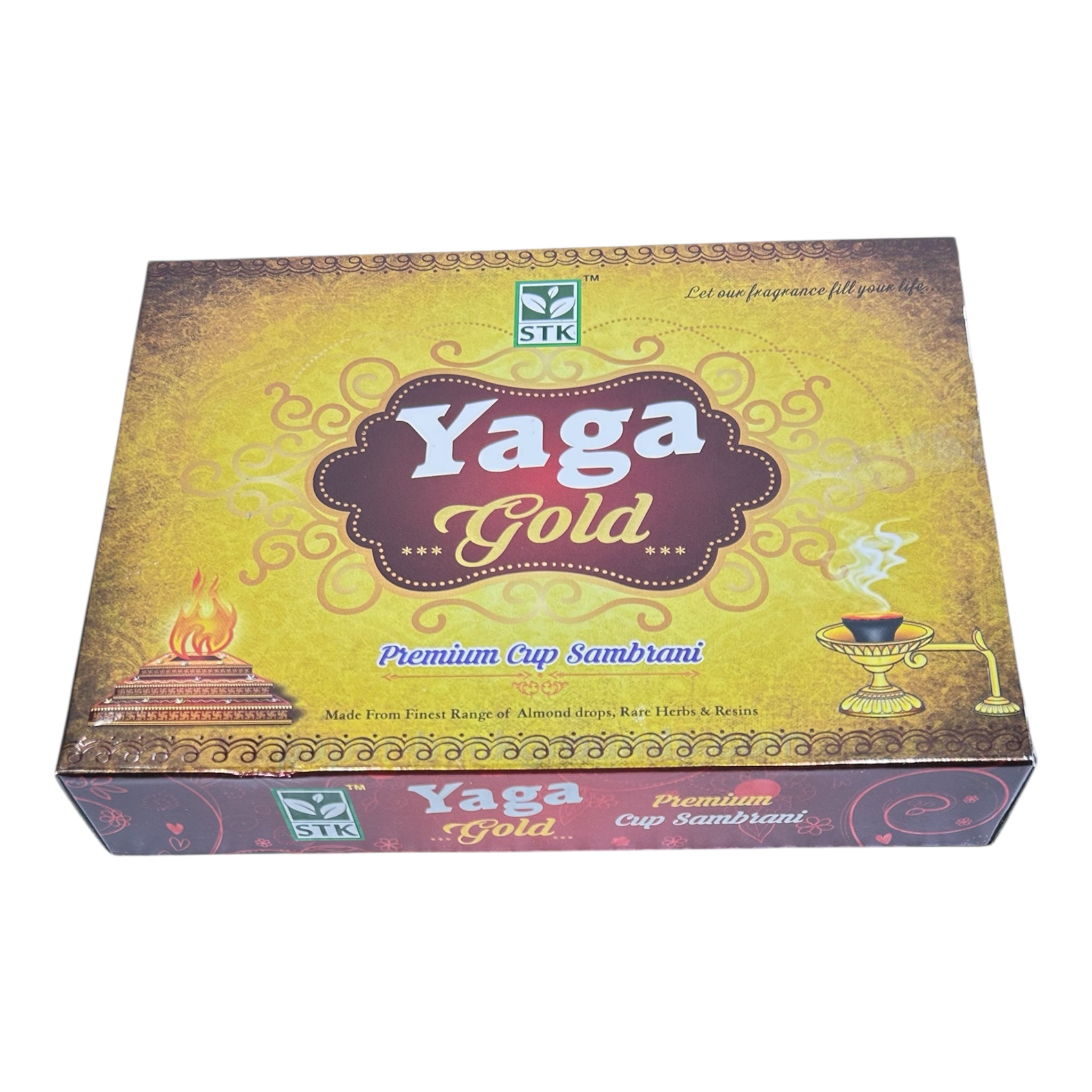 STK Yaga Gold Premium Cup Sambrani - Sacred Aroma of the finest range of Almond drops