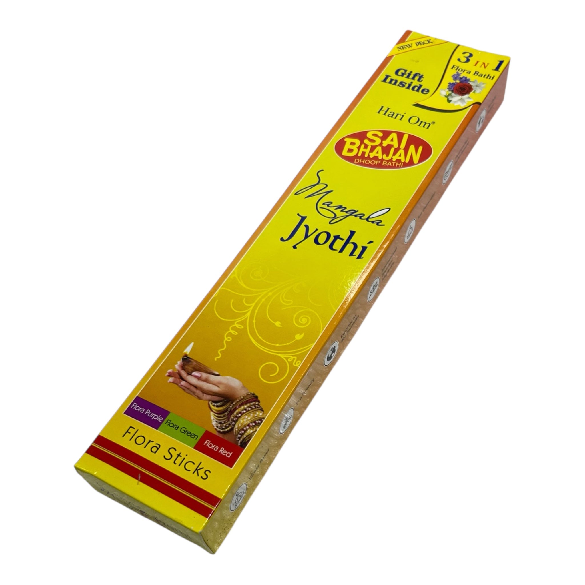Hari Om Sai Bhajan 3 in one Mangal Jyoti Flora Sticks – A Divine Blend of Purple, Green & Red Fragrance for Sai Bhajans or group satsangs