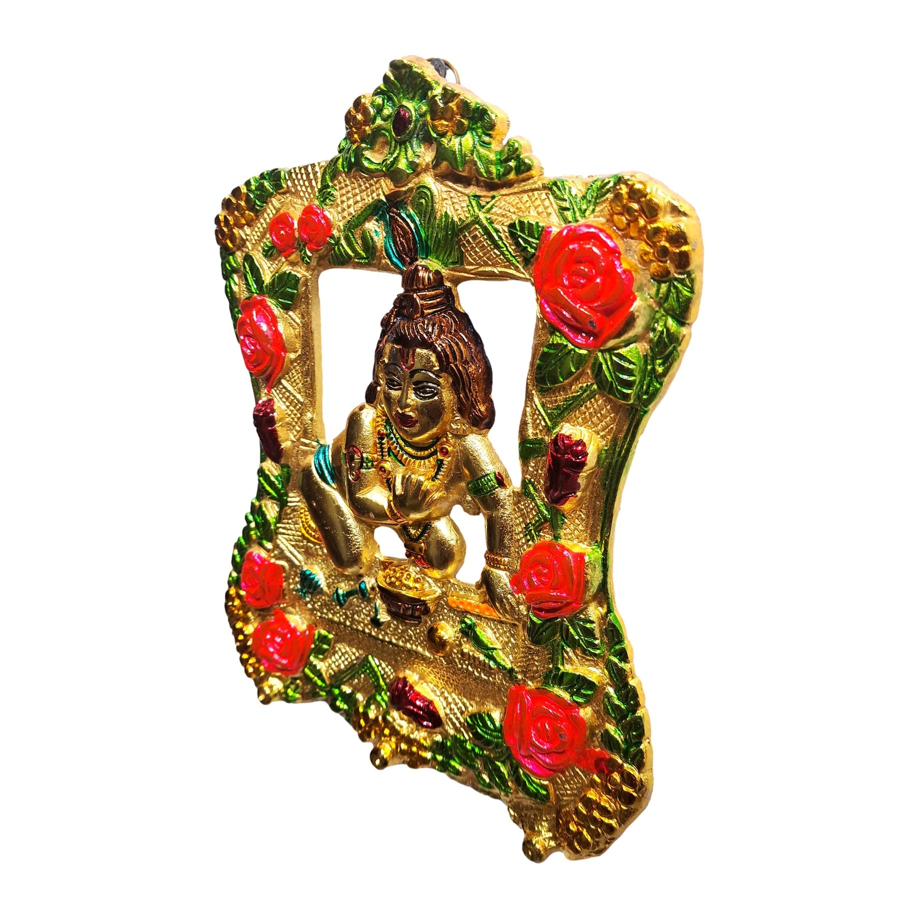 Laddu Krishna Multicolour Decorative Wall hanging Art Size 9 inch