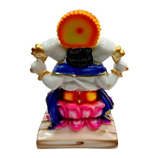 Multicolour Sri Ganesh Marble Dust Figurine Decorative Show Piece size 7 Inch