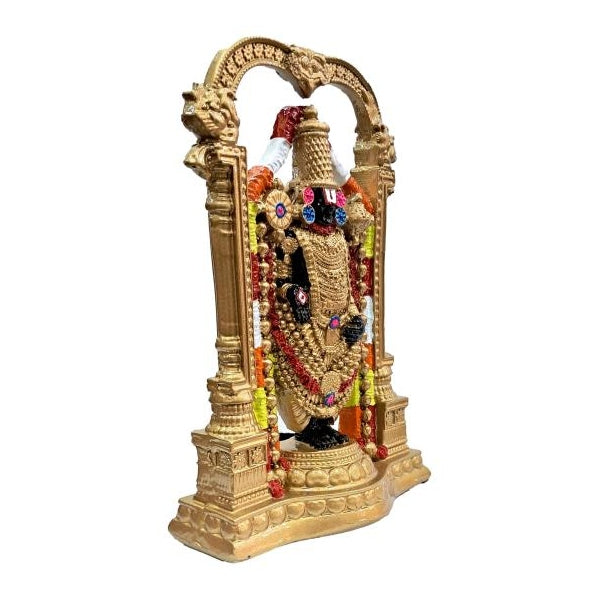 Multicolour Thirupathi Srinivasar Balaji Fibre Polyresin Figurine Decorative Showpiece Gift Size 8 inch