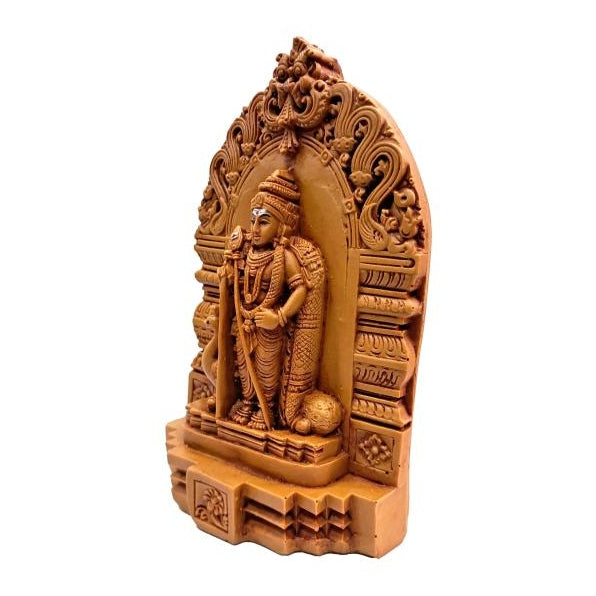 Peacock Murugan standing under Arch Wooden Home Décor Show Piece Size 6 inch / முருகன் பெரிய சிலை