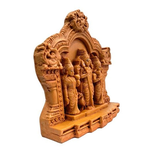 Sri Mayil Murugan with Valli Deivanai under Arch standing Wooden Home Décor Show Piece Size 5 inch / முருகன் சிலை