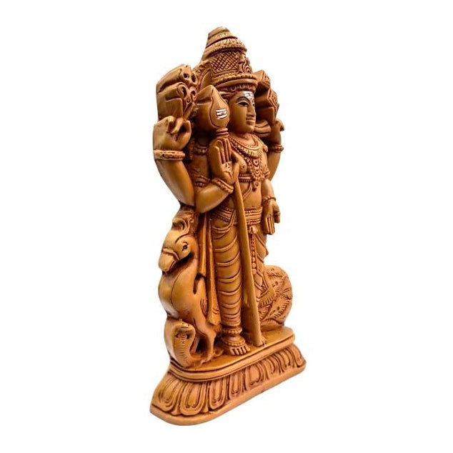 Rajalankara Peacock Vel Murugan standing Wooden Home Décor Show Piece Size 7.5 inch / முருகன் பெரிய சிலை