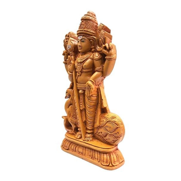 Rajalankara Peacock Vel Murugan standing Wooden Home Décor Show Piece Size 7.5 inch / முருகன் பெரிய சிலை