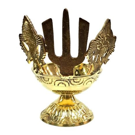 Brass Thiruman Shanku Chakra Lamp