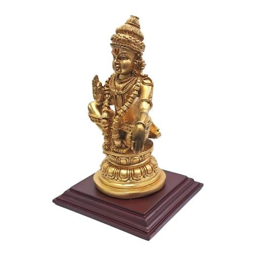 Swami Ayyapan Golden Fibre Figurine Pooja Decorative Showpiece size 7 Inch