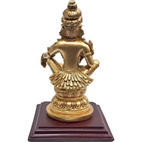 Swami Ayyapan Golden Fibre Figurine Pooja Decorative Showpiece size 7 Inch