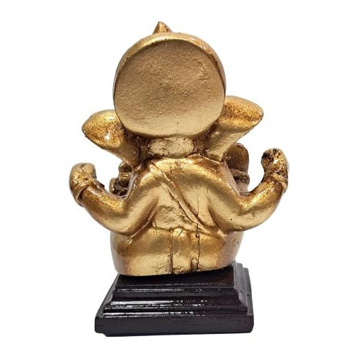 Shining Golden Ganesh Fibre Golu Doll Pooja Ghar Decorative Showpiece 3 inch