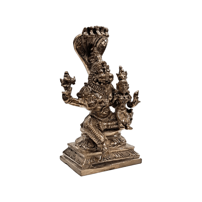 Panchaloga Sri Lakshmi Narasimha Murthi under Adishesha Peedam Pooja Decorative Figurine size 4 Inch