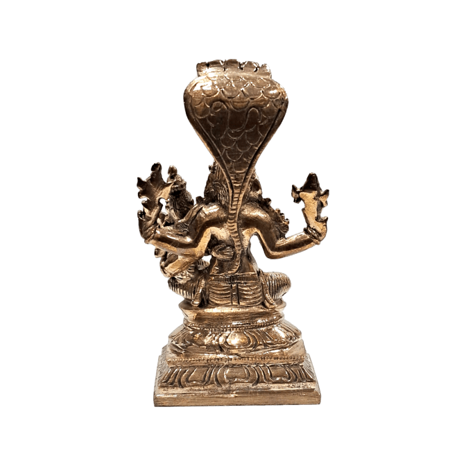 Panchaloga Sri Lakshmi Narasimha Murthi under Adishesha Peedam Pooja Decorative Figurine size 4 Inch