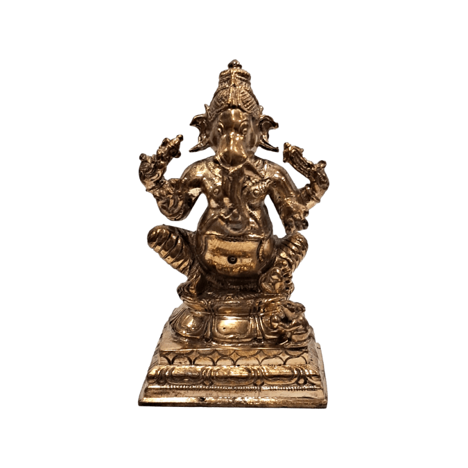 Sri Ganesh sitting on Kamal Dais Panchaloga Pooja Decorative Showpiece 3 Inch