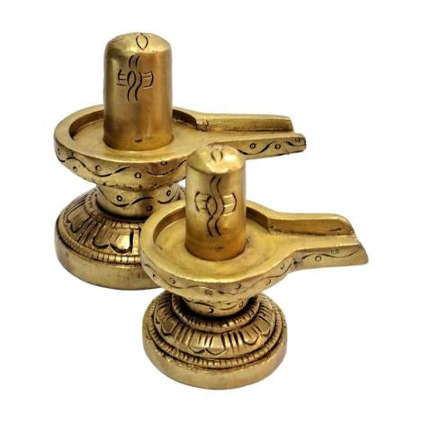 Brass Shiv Ling or Pithalai Lingam 2.5 & 3 Inch