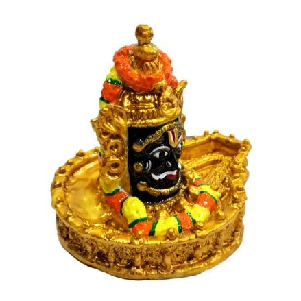 Golden Mahakaleshwar Jyotirlinga Fibre Figurine Pooja Decorative Showpiece size 4 inch