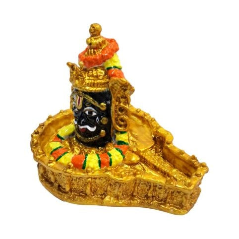 Golden Mahakaleshwar Jyotirlinga Fibre Figurine Pooja Decorative Showpiece size 4 inch