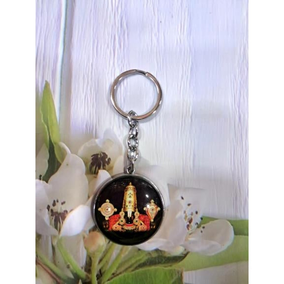 Sri Tirupati Balaji Double Side Metal Key Chain