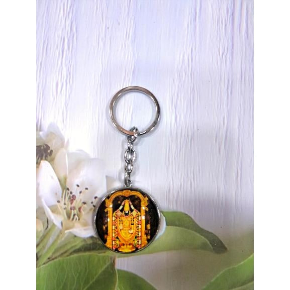 Sri Tirupathi Balaji Moolavar Double Side Metal Key Chain